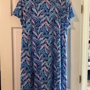 Lilly Pulitzer Pastel Blue and Pink Fabric